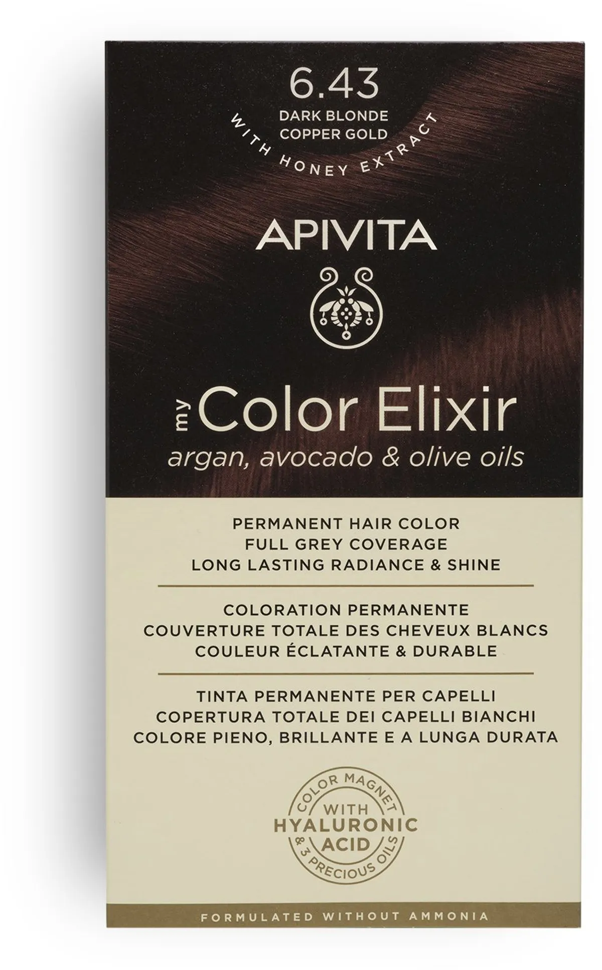 Apivita My Color 6.43 Dark Blonde Copper Gold 2