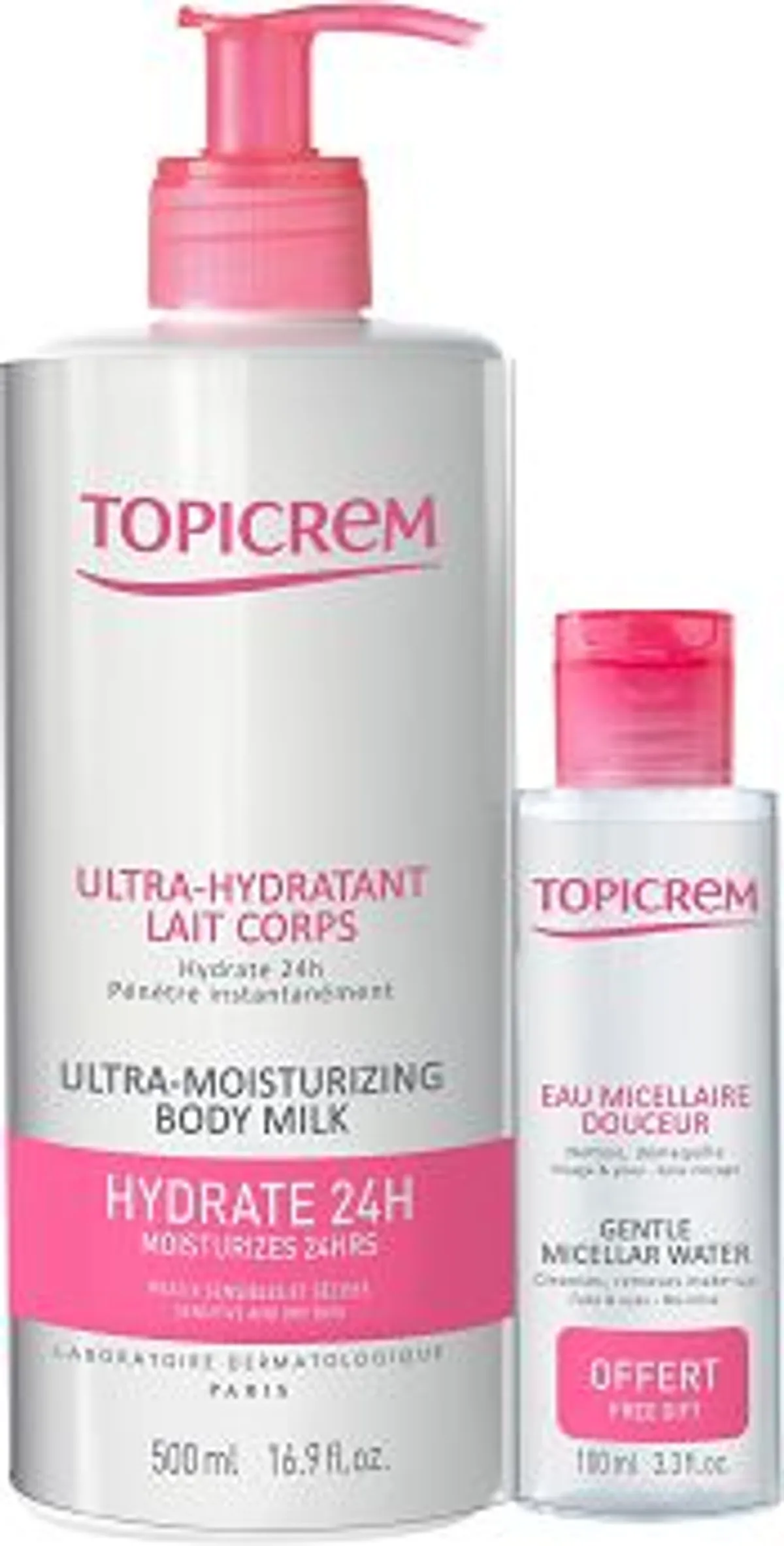 Topicrem Ultra Hydratant Lait Corps 500ml + eau Micellaire 100ml