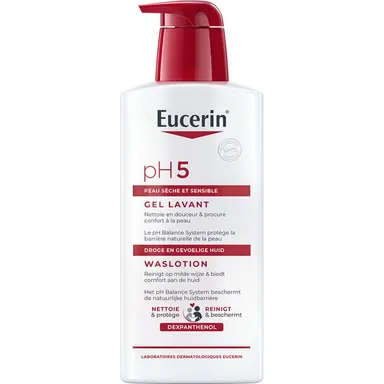 Eucerin pH5 Waslotion Droge en Gevoelige Huid met pomp Gezicht en Lichaam 400ml