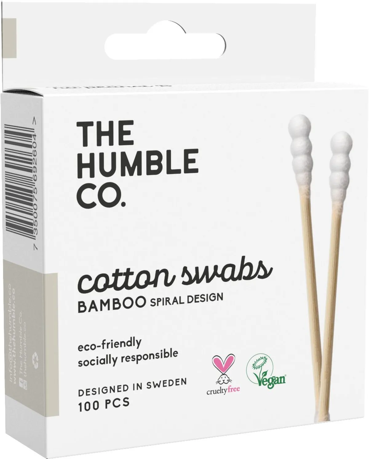 The Humbl Co. Wattenstaafjes Wit 100 stuks