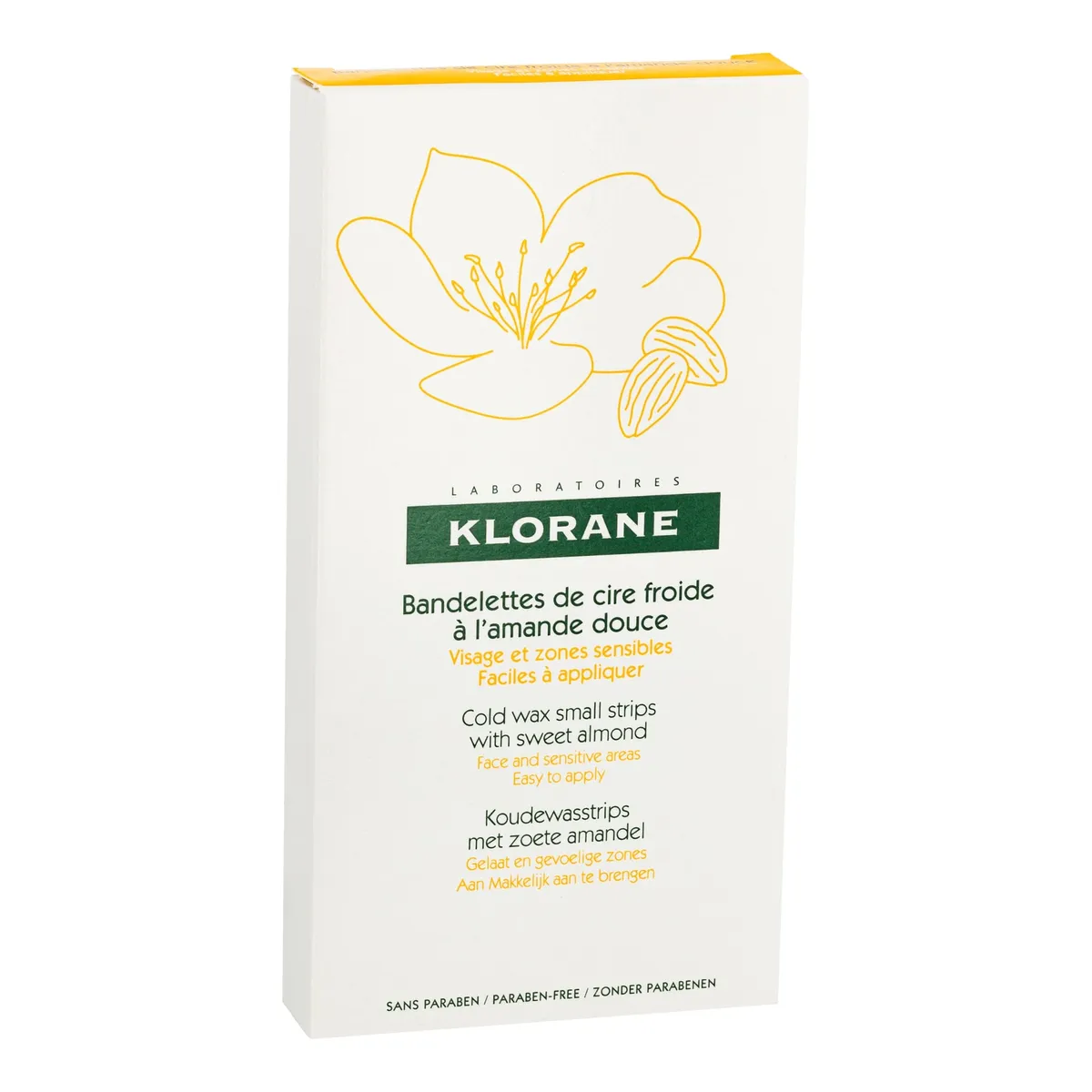 Klorane Amande Douce Bandelettes De Cire Froide Visage & Zones Sensibles 6X