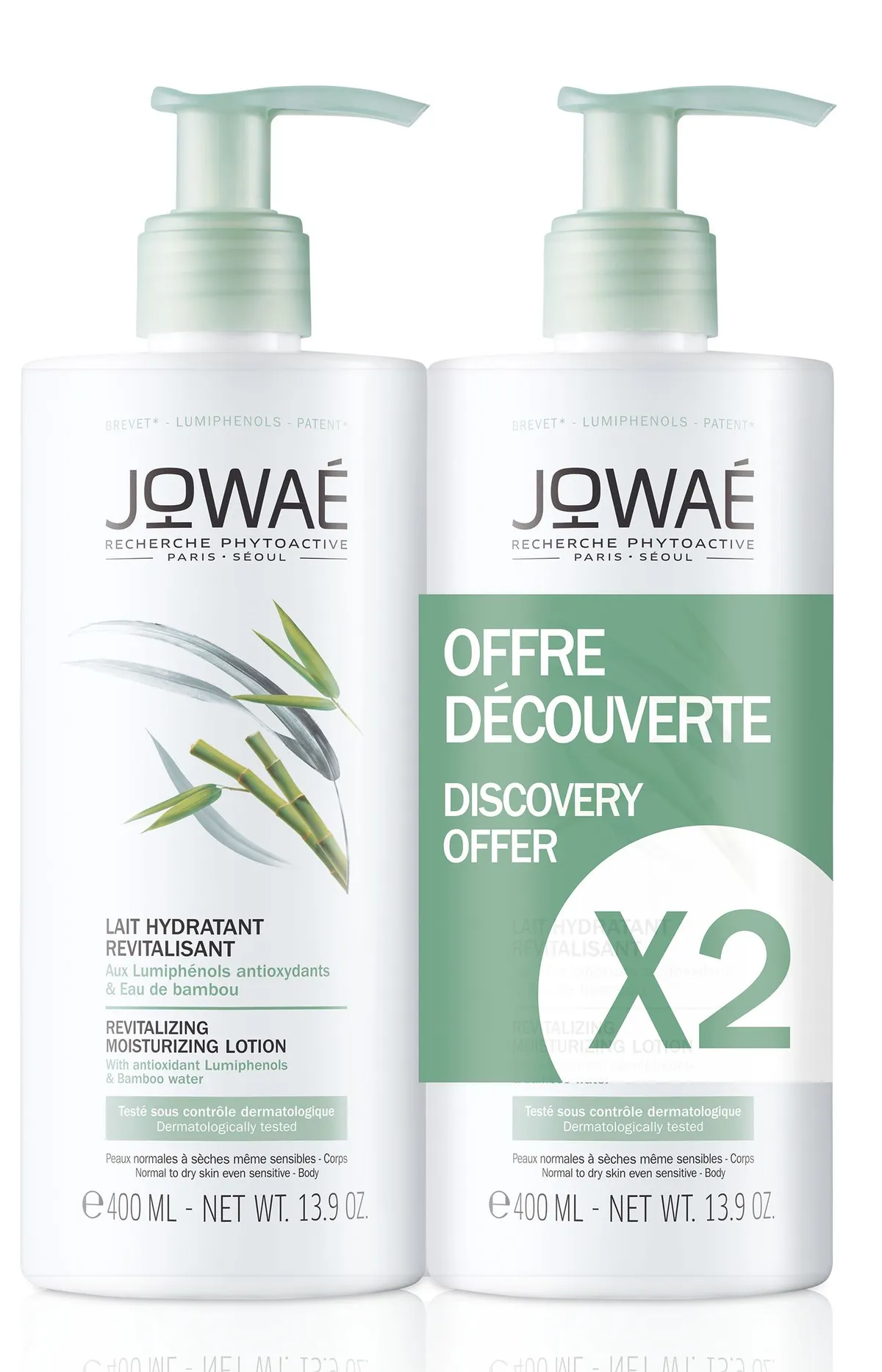 Jowae Lait Hydratant Revitalisant Corps Flacon Pompe 2x400ml