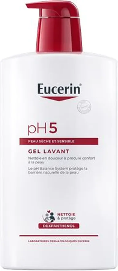 Eucerin pH5 Gel Lavant Peau Sèche et Sensible avec pompe Visage et Corps 1000ml
