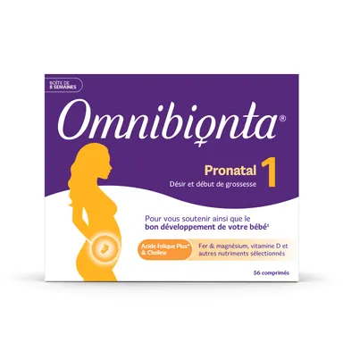 Omnibionta Pronatal 1 Désir et Début de Grossesse 8 Semaines 56 Comprimés