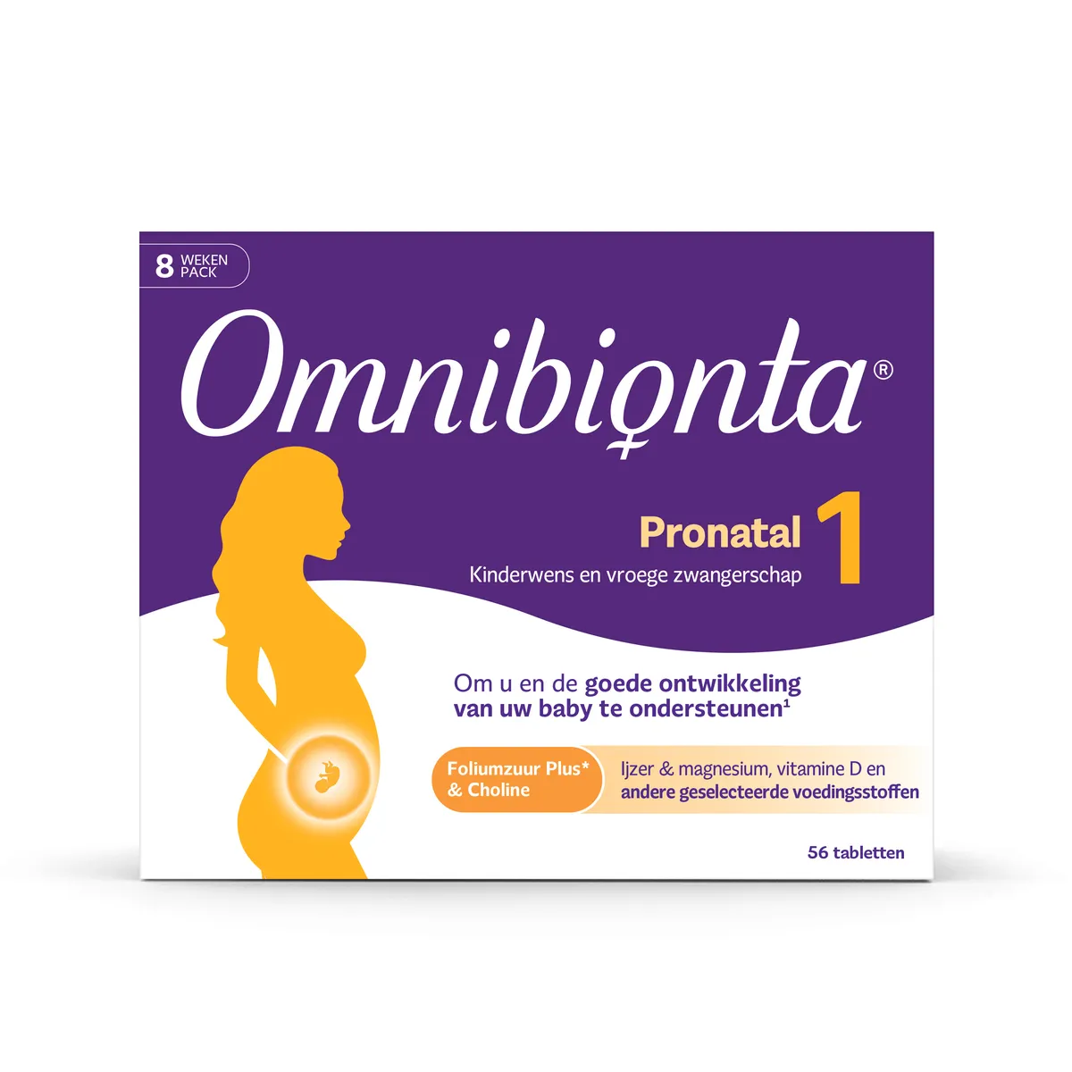 Omnibionta Pronatal 1 Kinderwens en Vroege Zwangerschap 8 Weken 56 Tabletten