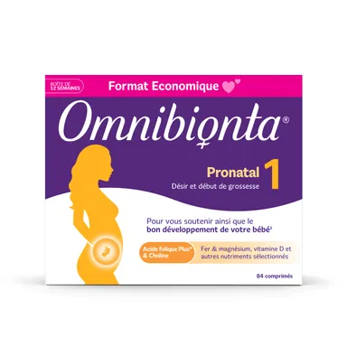 Omnibionta Pronatal 1 Désir et Début de Grossesse 12 Semaines 84 Comprimés