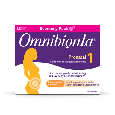 Omnibionta Pronatal 1 Kinderwens en Zwangerschap 12 Weken 84 Tabletten