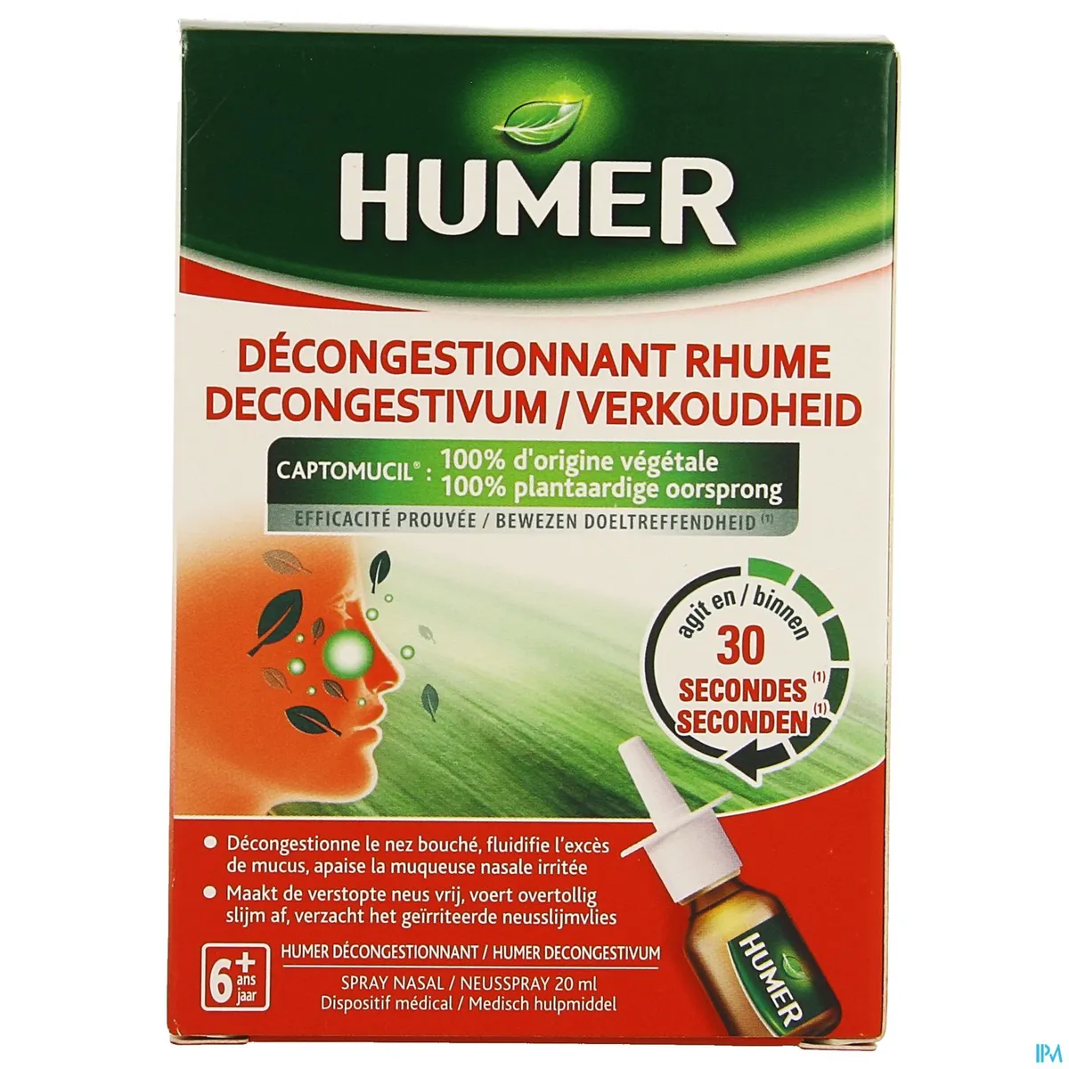 Humer Décongestionnant Rhume Spray Nasal 20ml