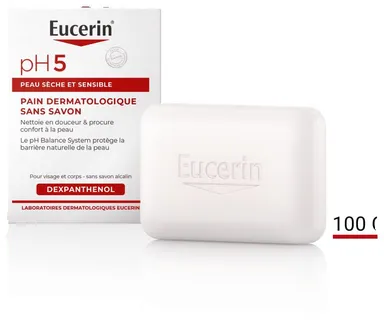 Eucerin pH5 Pain Dermatologique Peau Sèche et Sensible Visage et Corps 100g