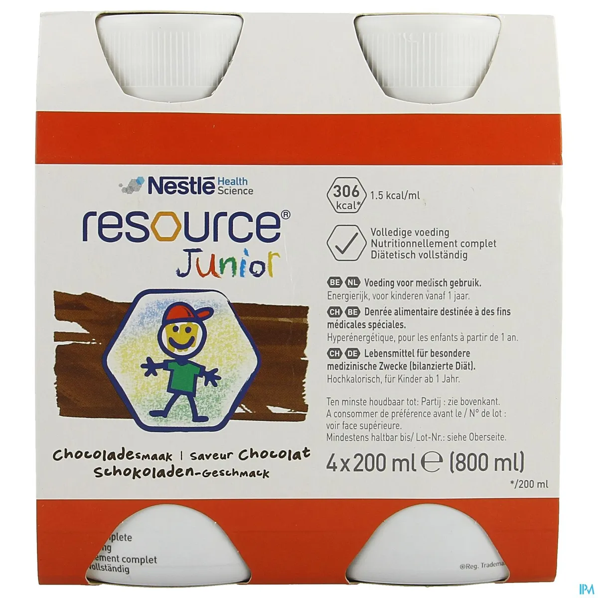 Resource Junior Chocolade 4x200ml