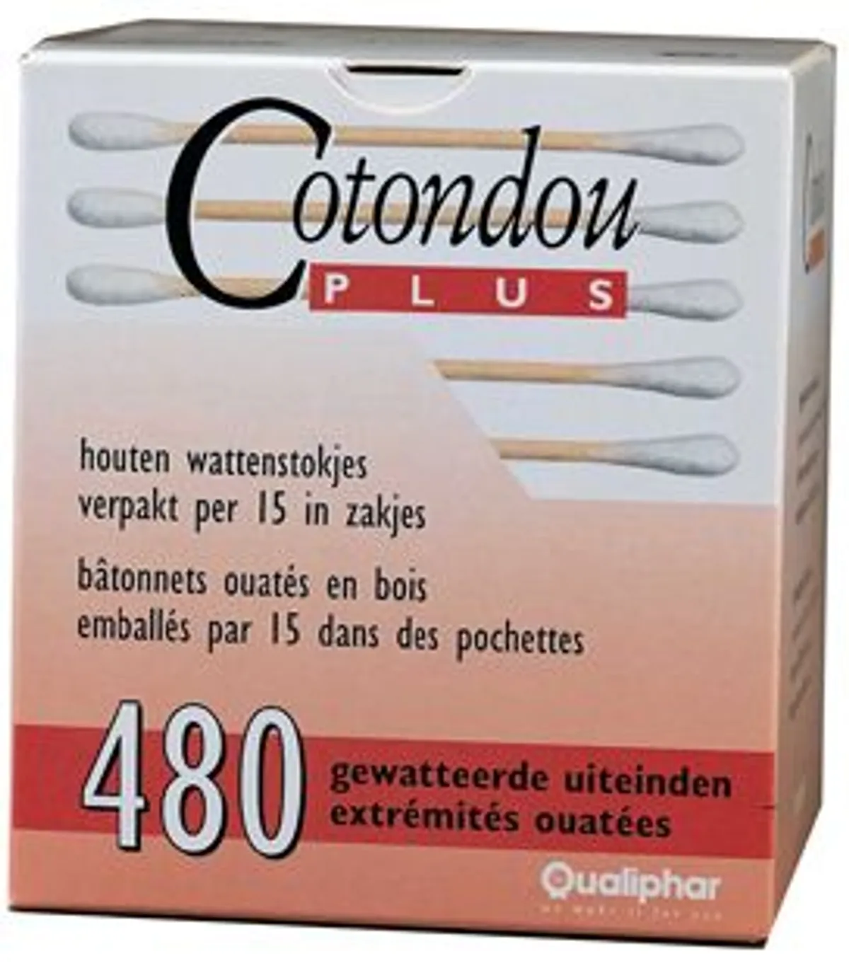 Cotondou Plus Bâtonnets Ouate Bois 240 Bâtonnets (480 Extrémités Ouatées)