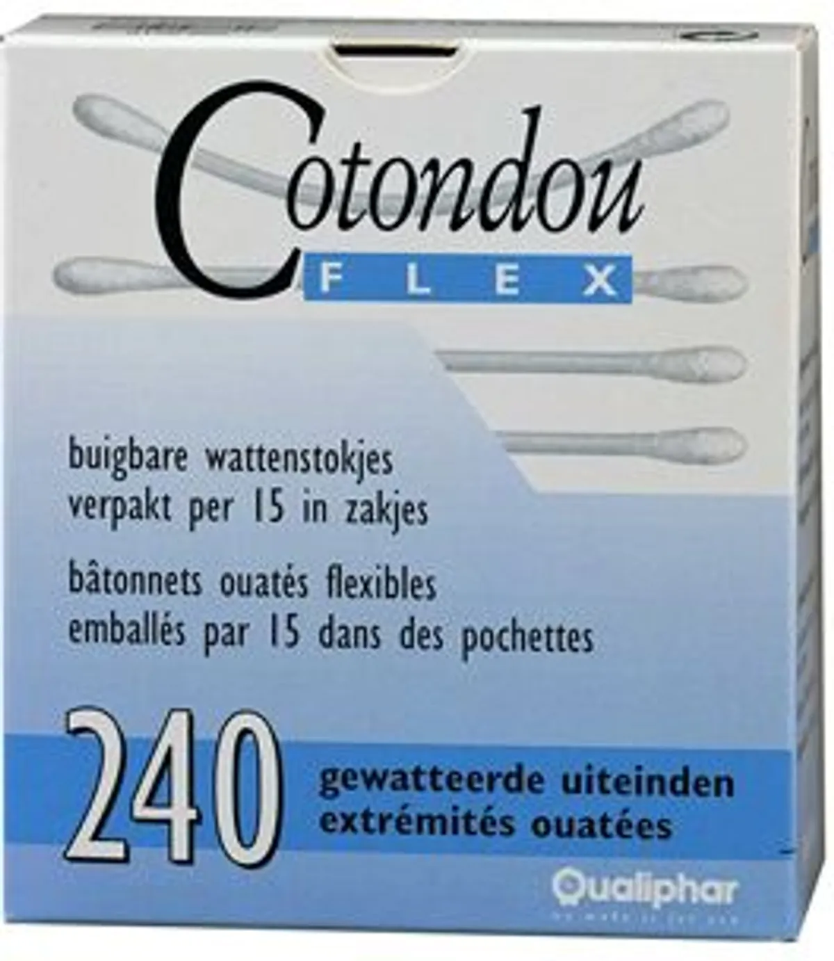 Cotondou Bâtonnets Ouate Flexible 120 Bâtonnets (240 extrémités ouatées)
