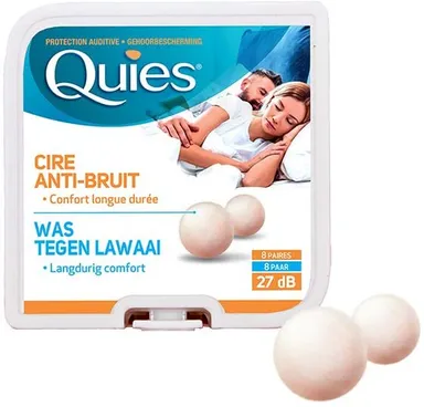 Quies Oordopjes Natuurlijke Was 8 Paar