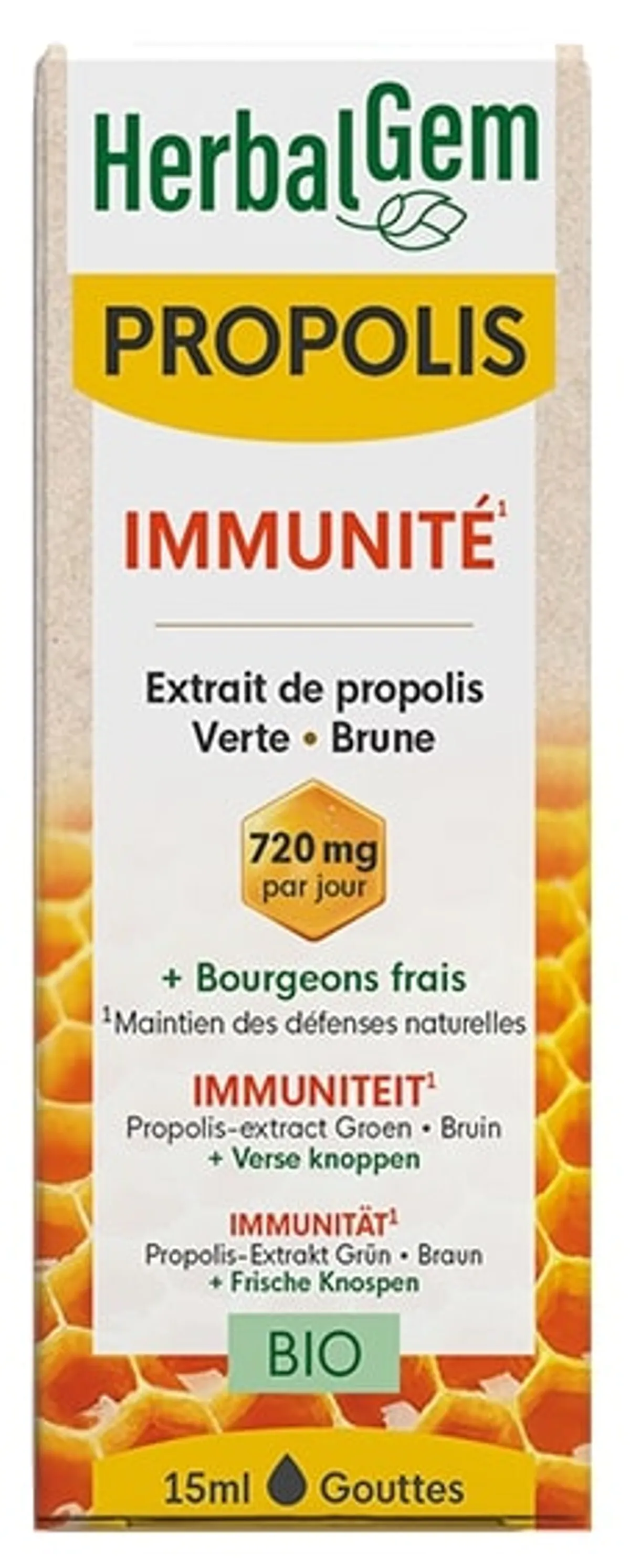 Herbalgem Propolis Breedspectrum Bio Druppels 15 ml
