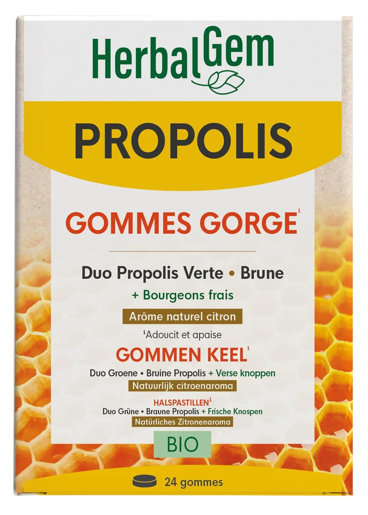 Herbalgem Propolis Breedspectrum Bio 24 Gommen