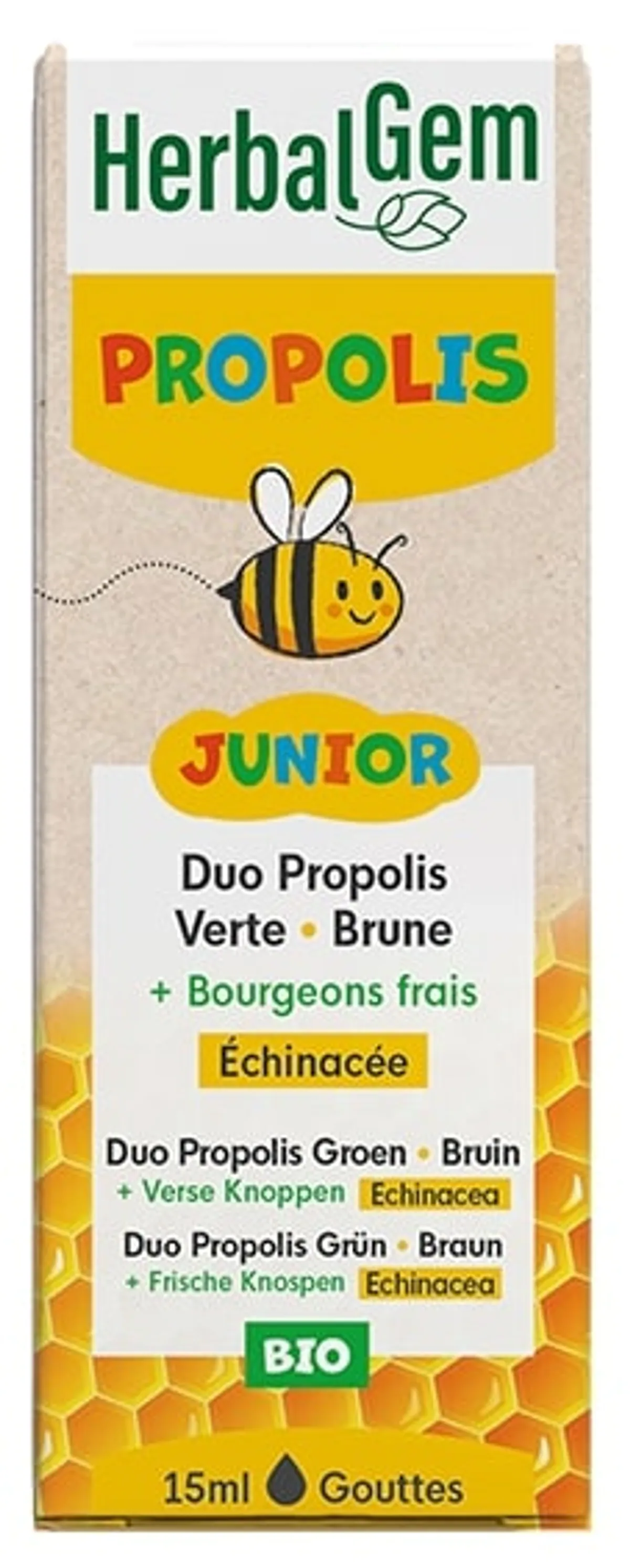 Herbalgem Propolis Junior Druppels Bio 15 ml