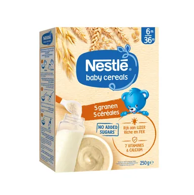 NESTLÉ Baby Cereals 5 Céréales Bébé 6+ Mois 250g