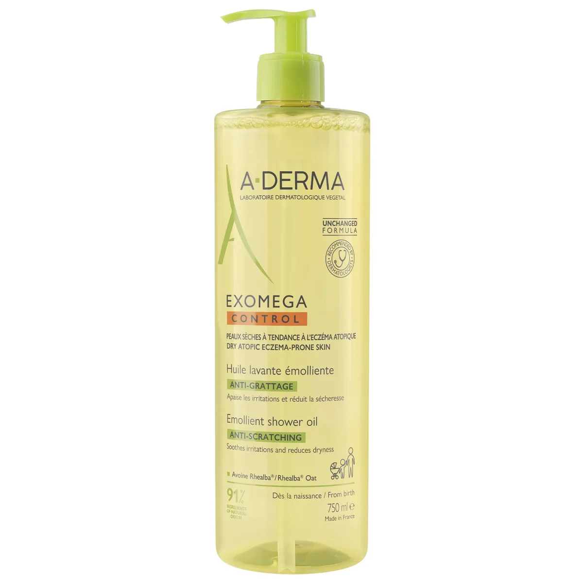 A-Derma Exomega Control Emolliërende Anti-Jeuk Wasolie 750Ml