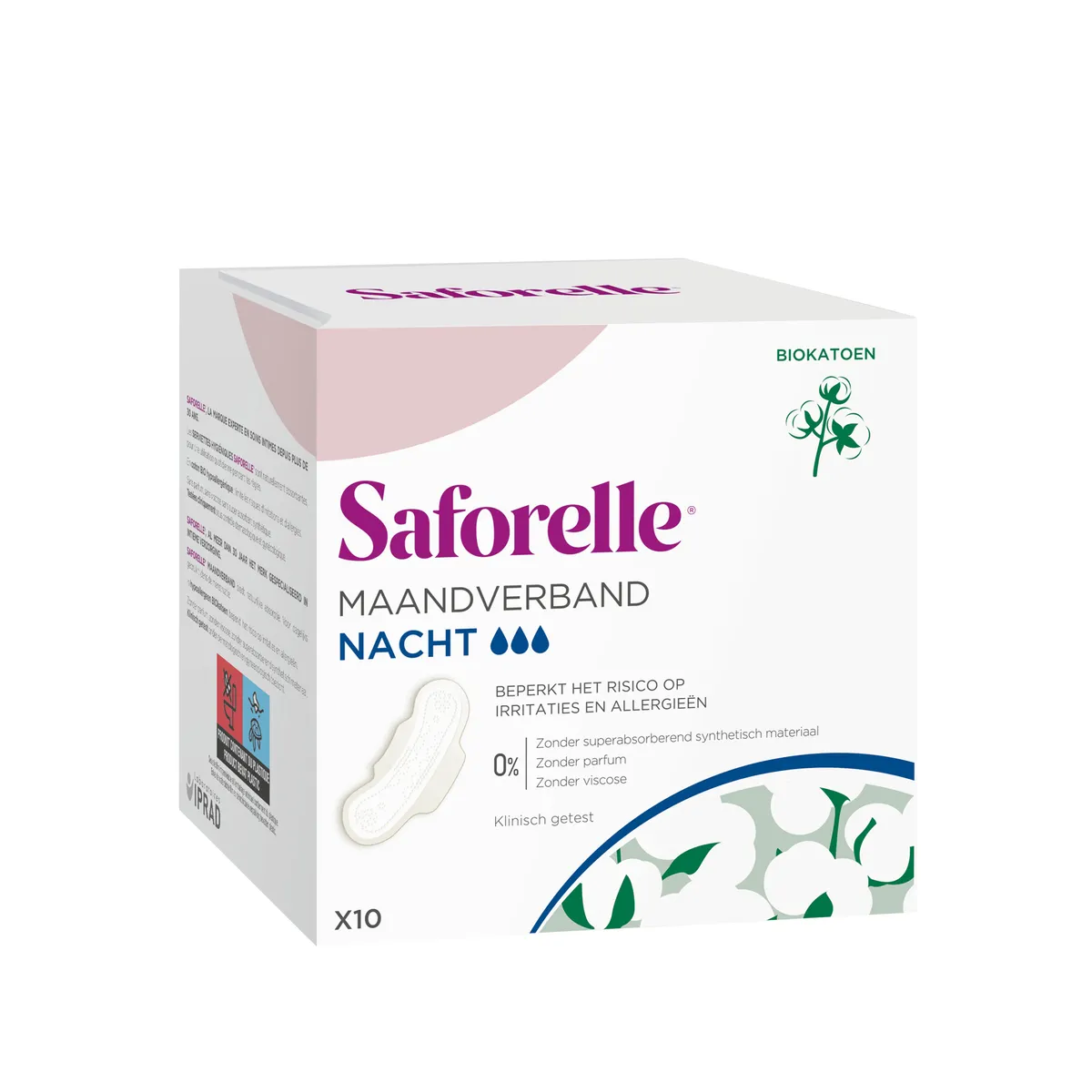 Saforelle Coton Protect Nacht Maandverbanden 10