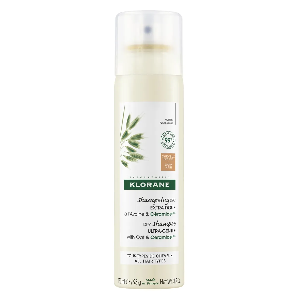 Klorane Avoine & Céramide Like Shampooing Sec Extra-Doux Cheveux Bruns 150Ml
