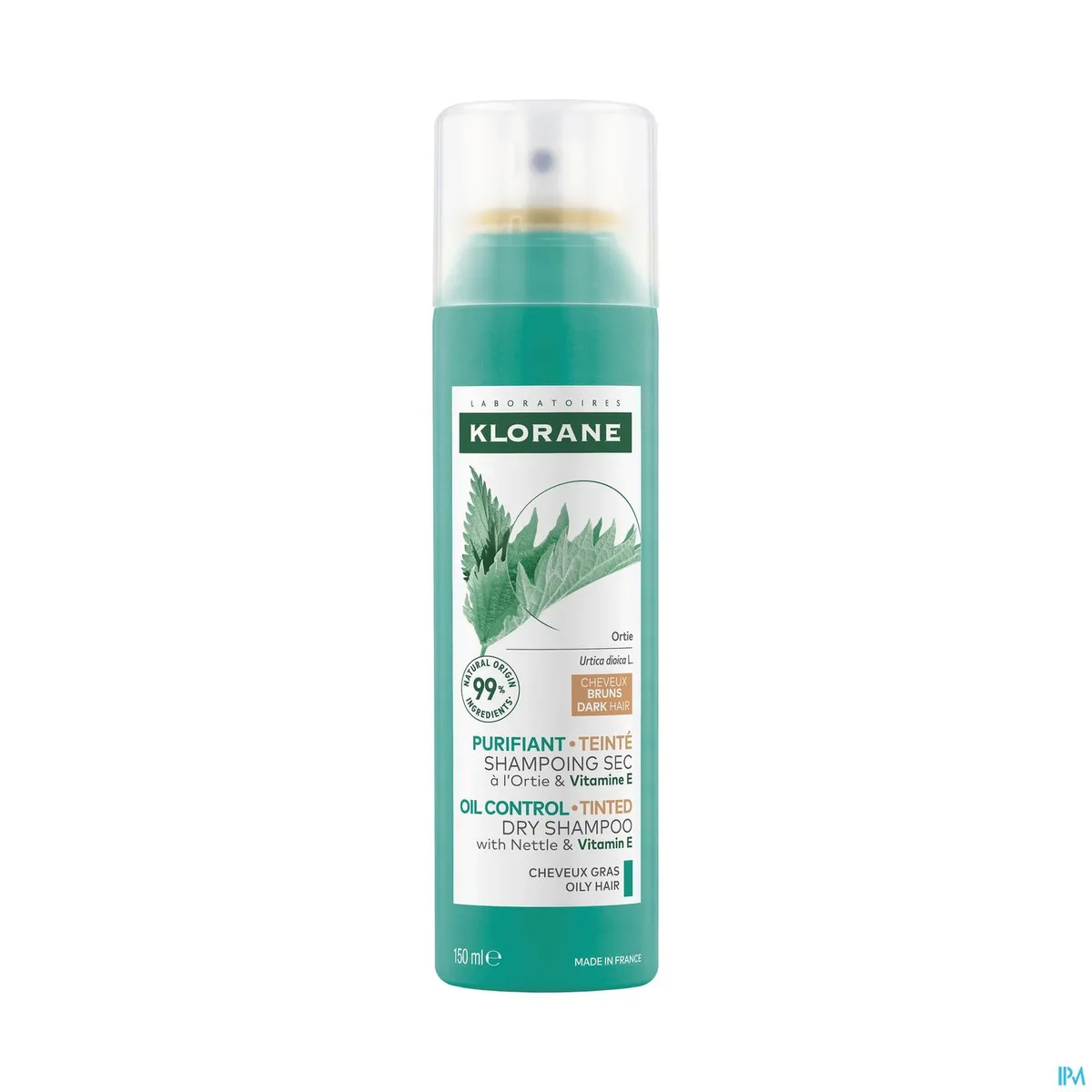 Klorane Zuiverende Getinte Droogshampoo Bruin Haar 150 ml