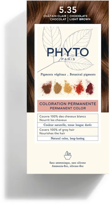 PHYTO Coloration Permanente 5.35 Châtain Clair Chocolat