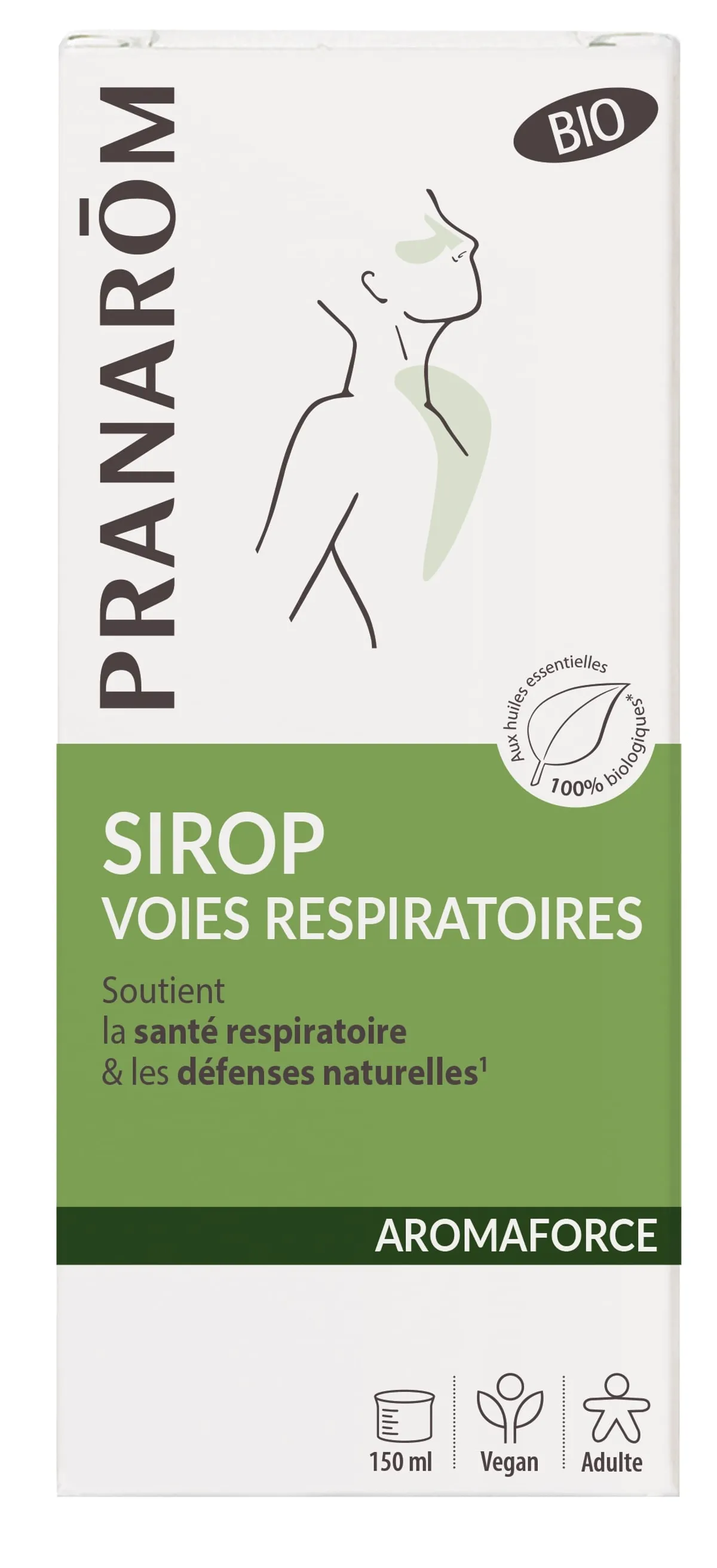 Pranarôm Aromaforce Sirop Voies Respiratoires Bio 150ml