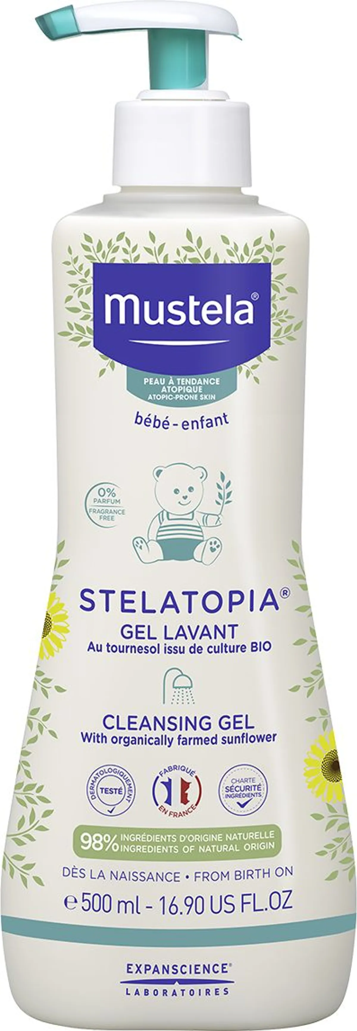 Mustela Stelatopia Reinigingsgel AH 500 ml