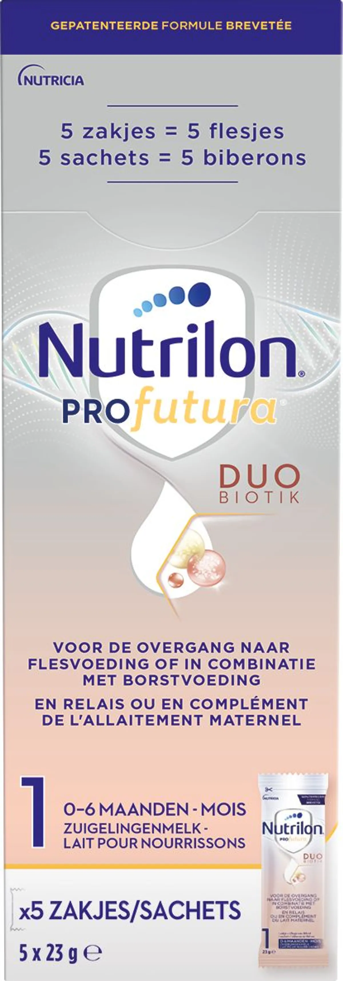 Nutrilon Profutura 1 Lait Nourrissons Bébé 0 à 6 mois Poudre Sachets 5x23g