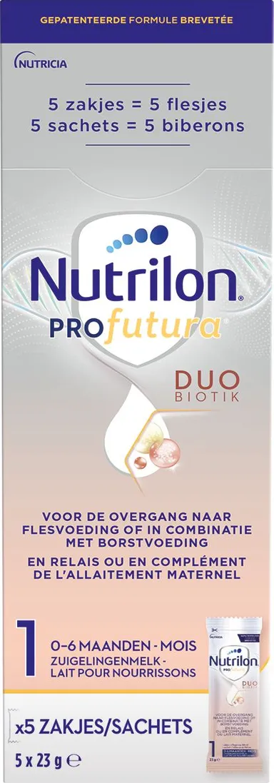 Nutrilon Profutura 1 Zuigelingenmelk Baby 0-6 maanden Poeder Zakjes 5x23g