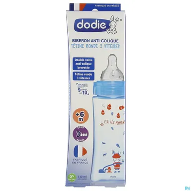 Dodie Zuigfles Initiatie+ Blauw Brandweerman 330 ml