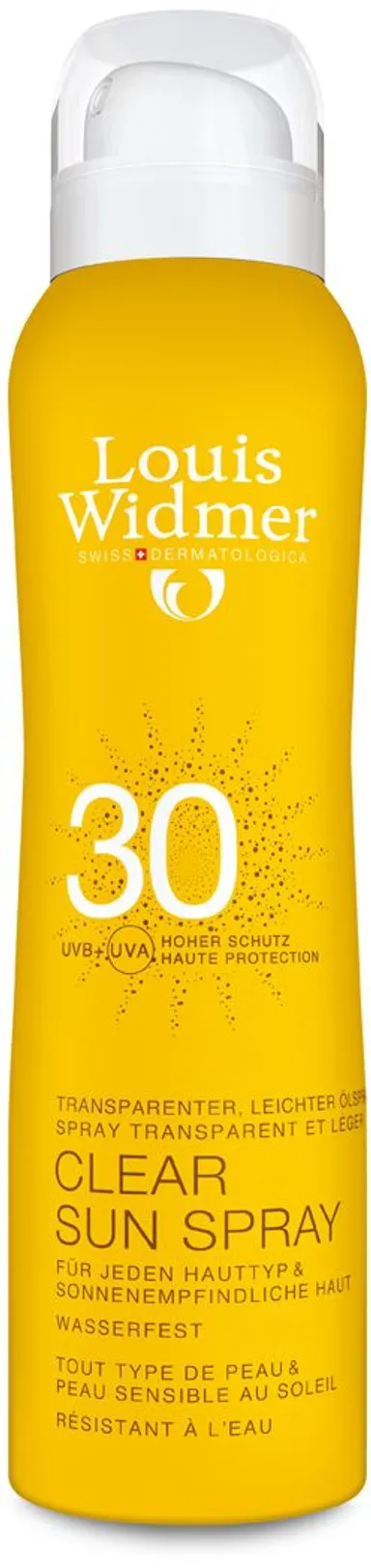 Widmer Clear Sun IP30 Sans Parfum Spray 125ml