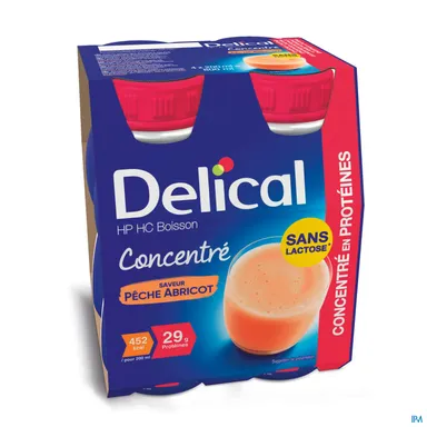 Delical Concentraat Drank HP-HC Perzik Abrikoos 4 x 200 ml