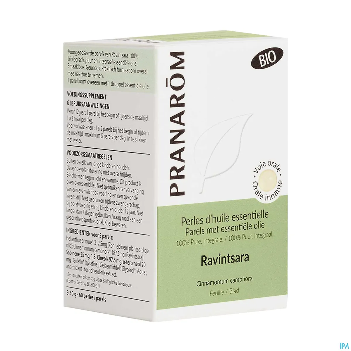 Pranarôm Perles d'Huile Essentielle Ravintsara Bio 60 Perles