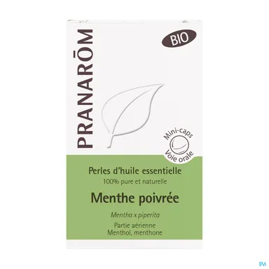 Pranarôm Perles d'Huile Essentielle Menthe Poivrée 60 Capsules
