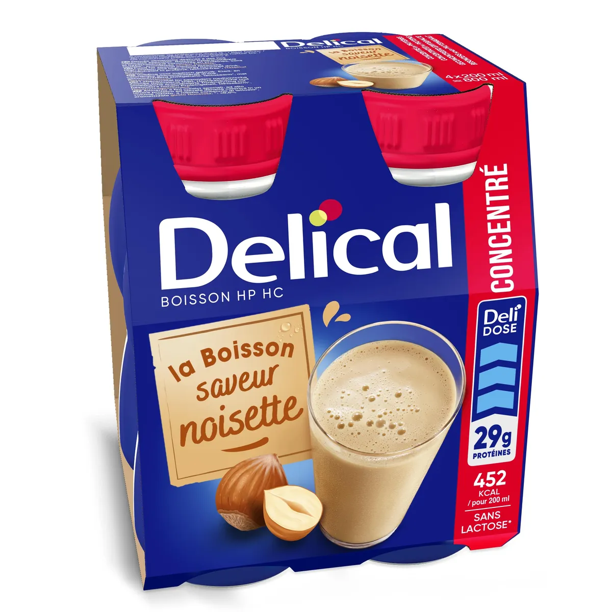 Delical Hp Hc Boisson Concentré Noisette 4x200ml