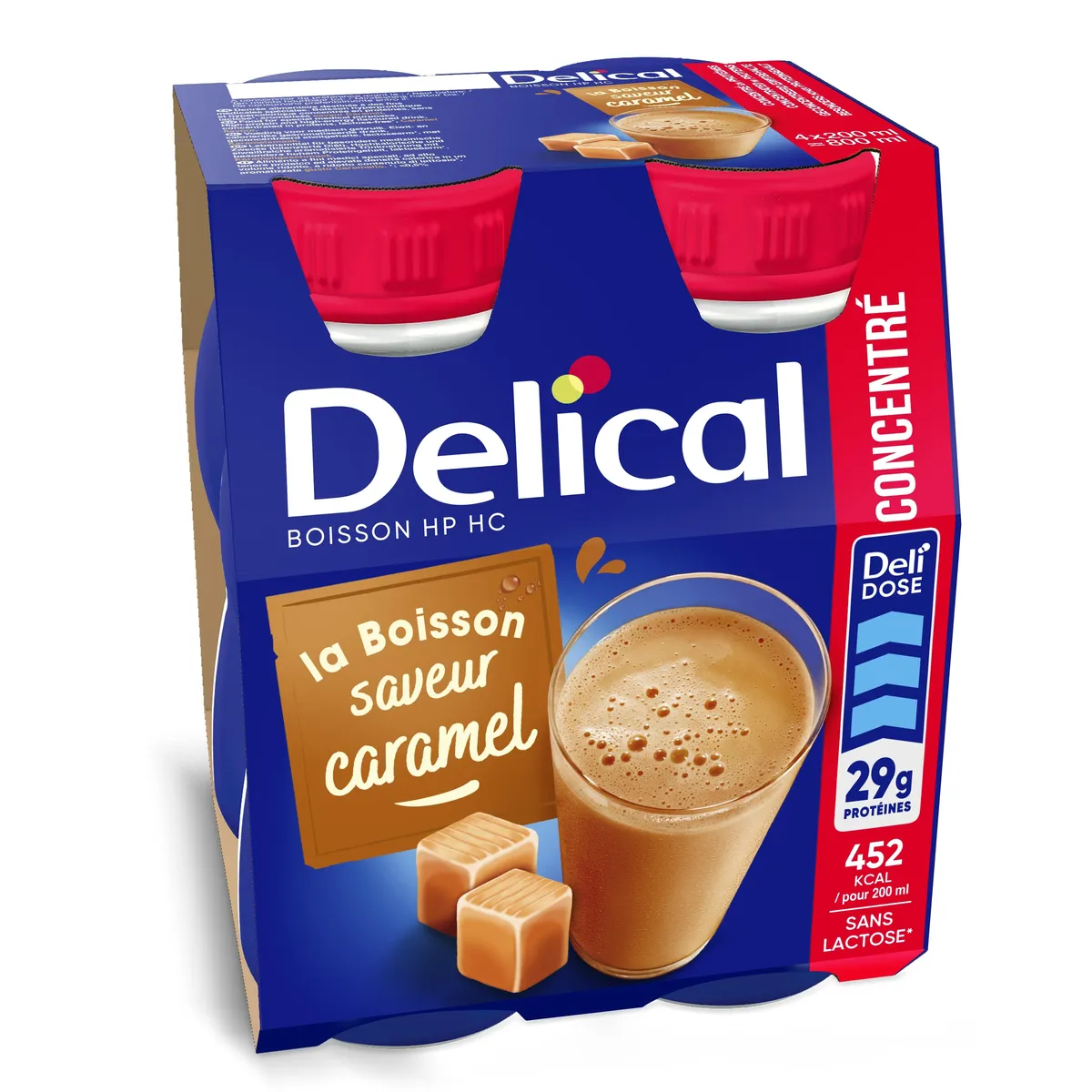 Delical Hp Hc Boisson Concentré Caramel 4x200ml