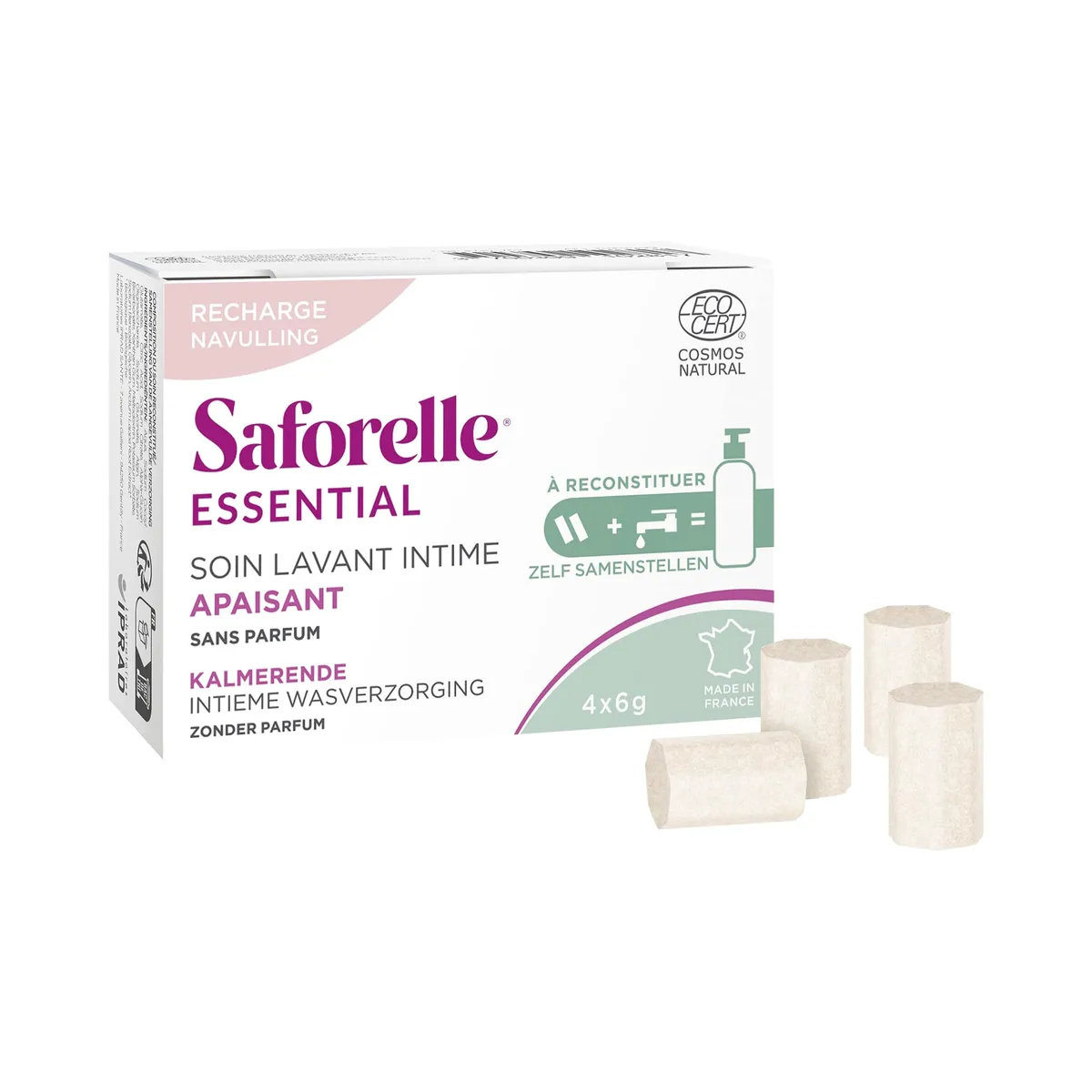 Saforelle Kalmerende Reinigende Intieme Verzorging Navulling 4x6 g