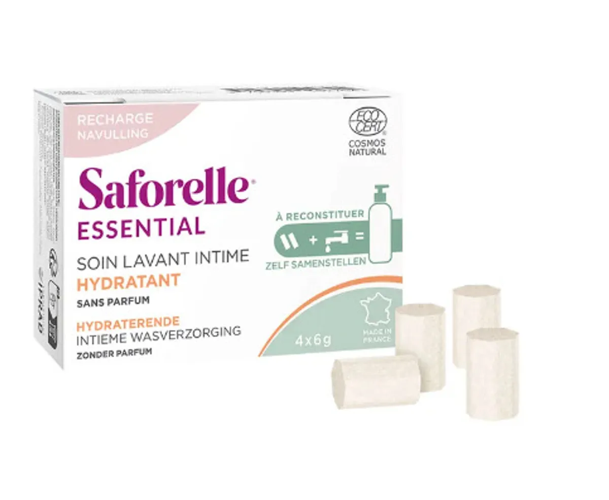 Saforelle Hydraterende Reinigende Intieme Verzorging Navulling 4x6 g