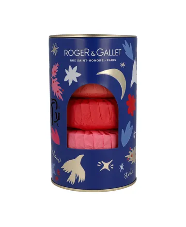 Roger&Gallet Coffret Noël 3 Savons Figuier Gingembre Rouge et Rose
