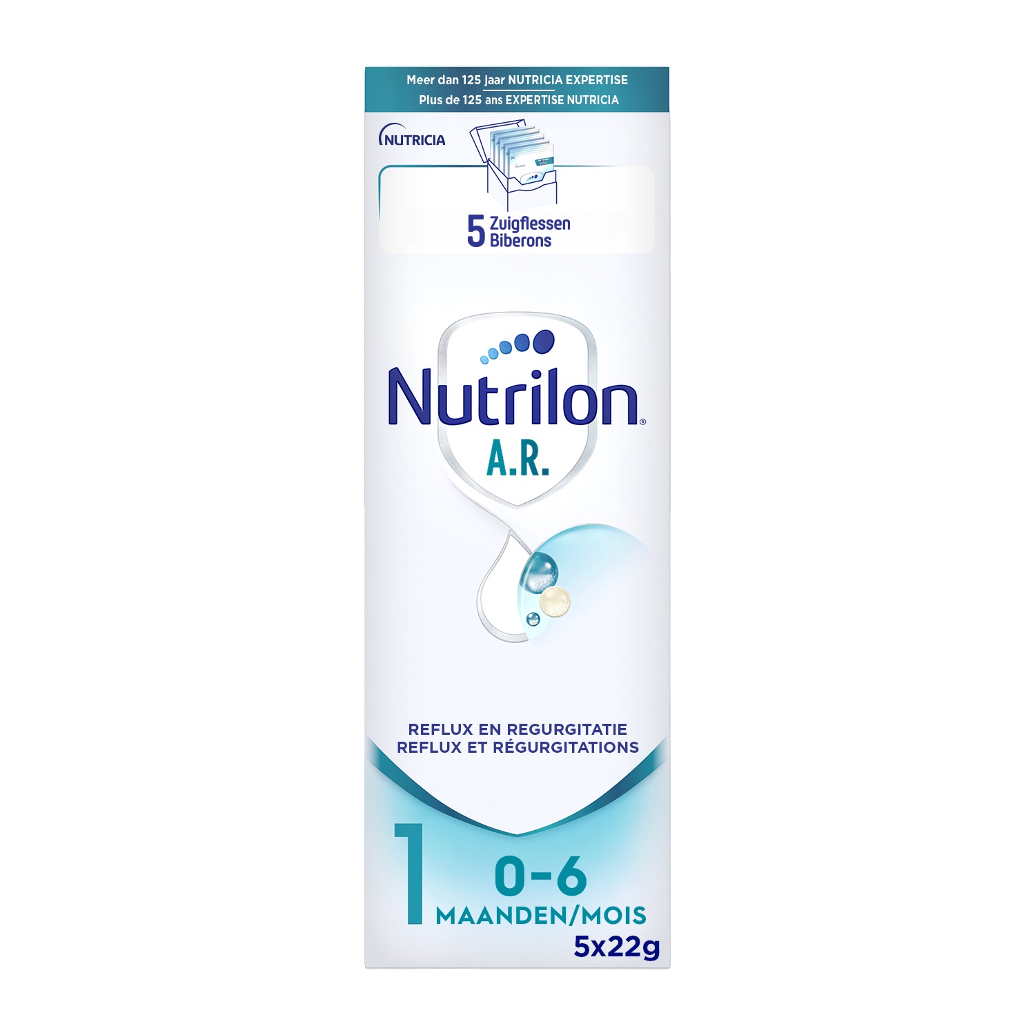Nutrilon AR 1 Bij regurgitatie Baby 0-6 maanden Poeder Zakjes 5x22g - Nutrilon