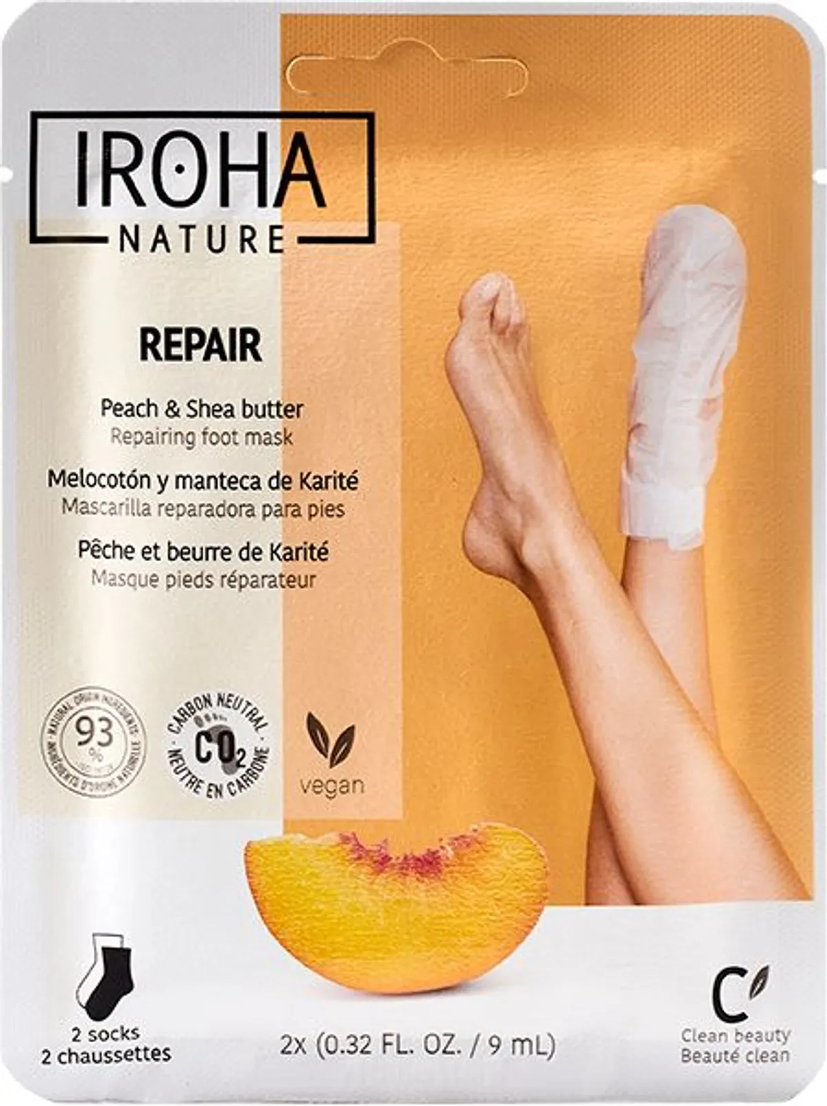 Iroha Chaussettes Masque Pieds Réparateur 1 Paire