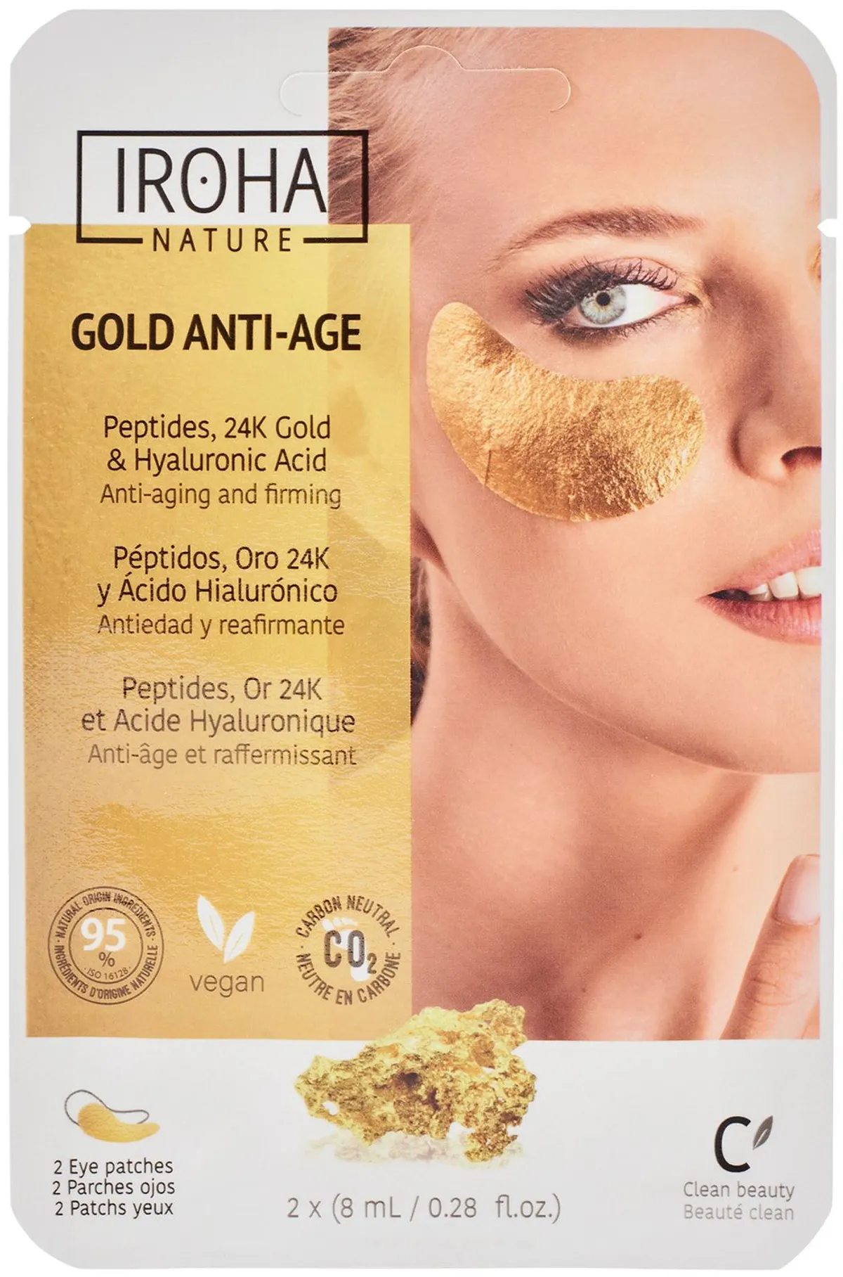 Iroha Patchs Yeux Gold Anti-Âge 2x8ml