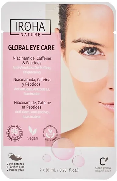 Iroha Eye Patches Niacinamide Cafeïne Peptiden 1 Paar