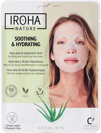 Iroha Masque Visage tissu Apaisant Hydratant 20ml