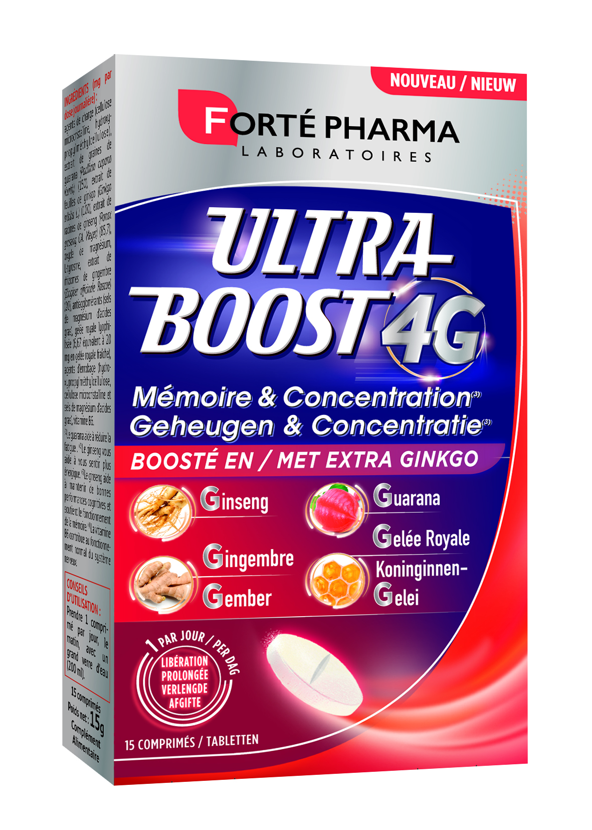 Forté Pharma Ultra Boost 4G Geheugen & Concentratie 15 Tabletten