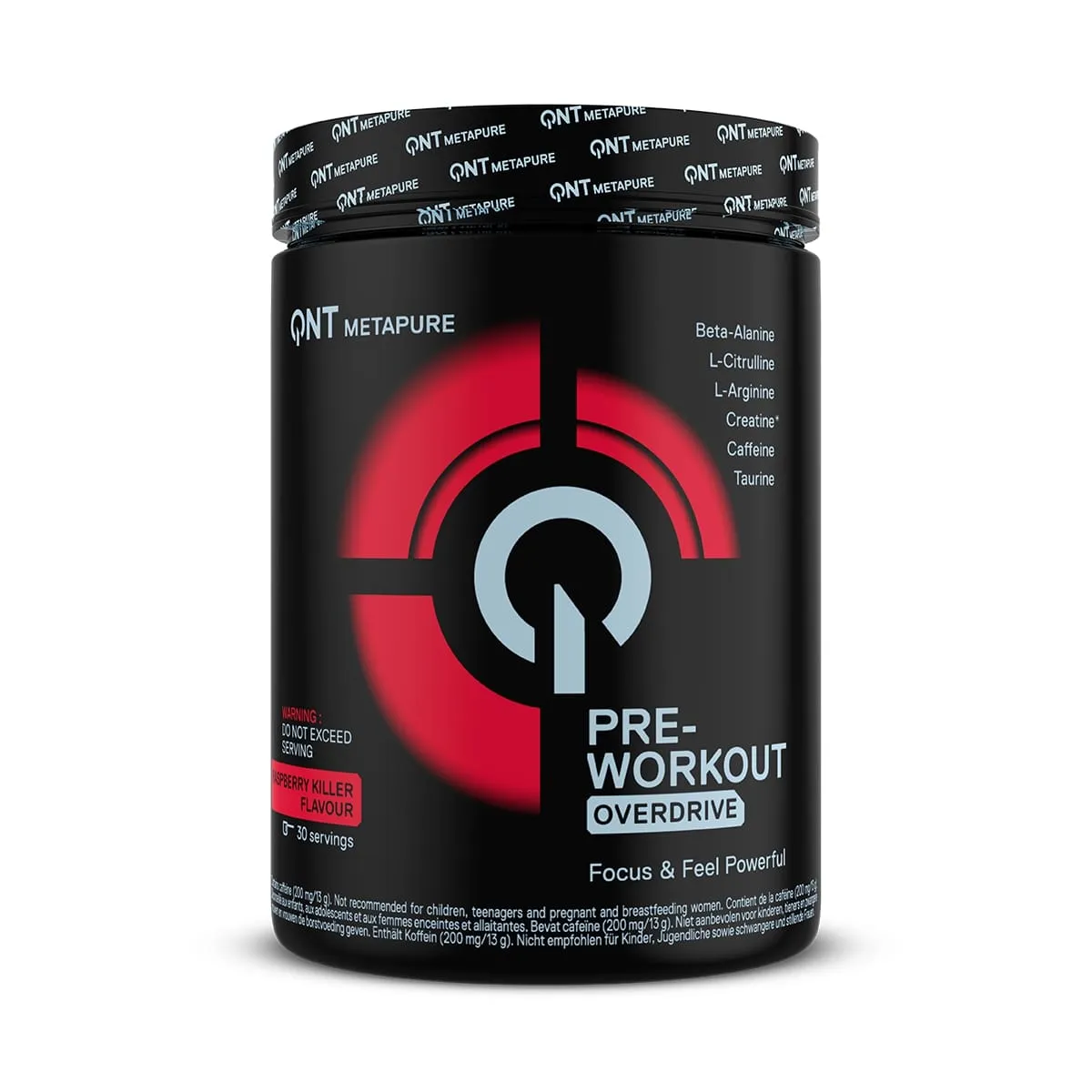 QNT Metapure Pre-Workout Overdrive Framboos Killer 390 g