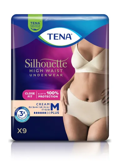 Tena Silhouette Plus High Waist Crème Taille Haute Medium 9 pièces