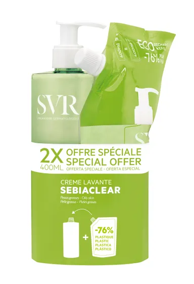 SVR Sebiaclear Reinigingscrème 400ml (+ Navulling 400ml)