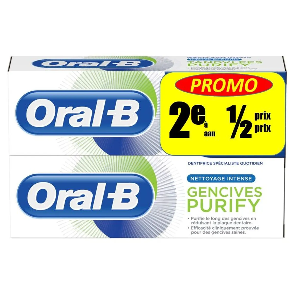 Oral-B Gencives Purify Dentifrice Nettoyage Intense 2x75ml (2ème à -50%)